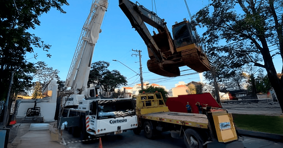 Colocação e Retirada de Retroescavadeiras